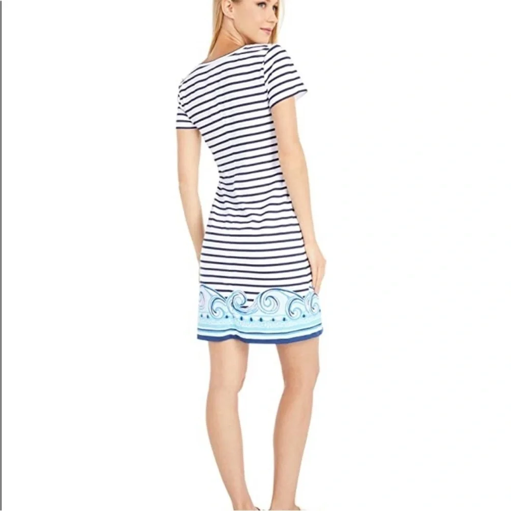 Lilly Pulitzer Rexa T-Shirt Dress True Navy Striped Dress Size XS Nautical